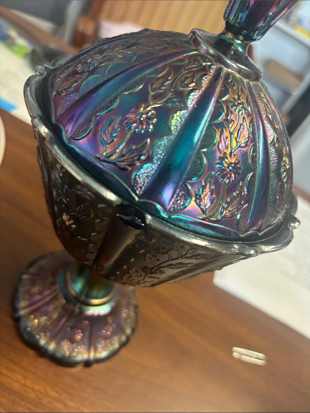 Fenton candy dish small chip